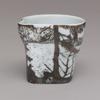 "Into the Woods" serving cup, slip cast porcelain with sgraffito decoration.