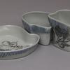 "Seed Collection 2"  set, slip cast porcelain with mishima decoration.